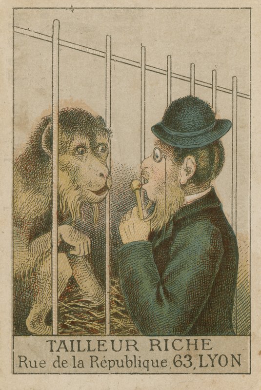 Mono y hombre de French School