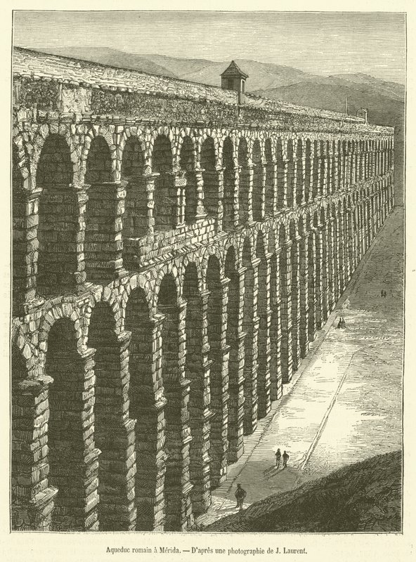 Acueducto romano en Mérida de French School
