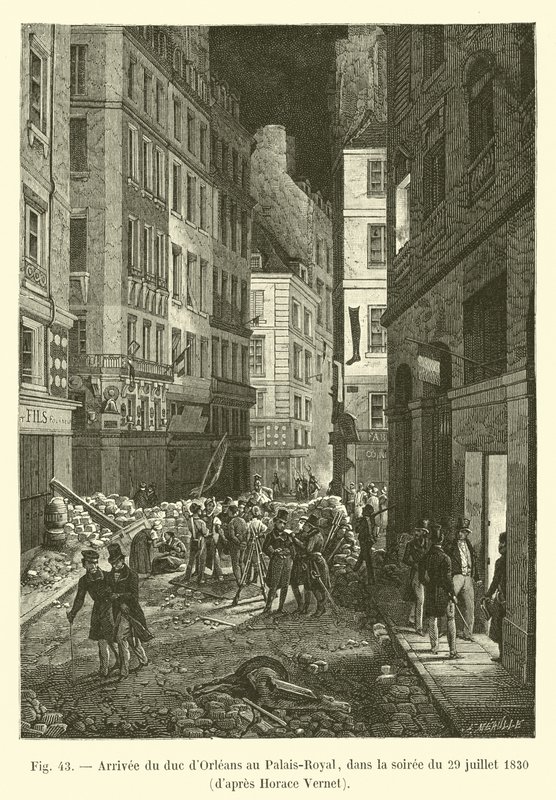Llegada del duque de Orleans al Palais-Royal, en la noche del 29 de julio de 1830 de French School