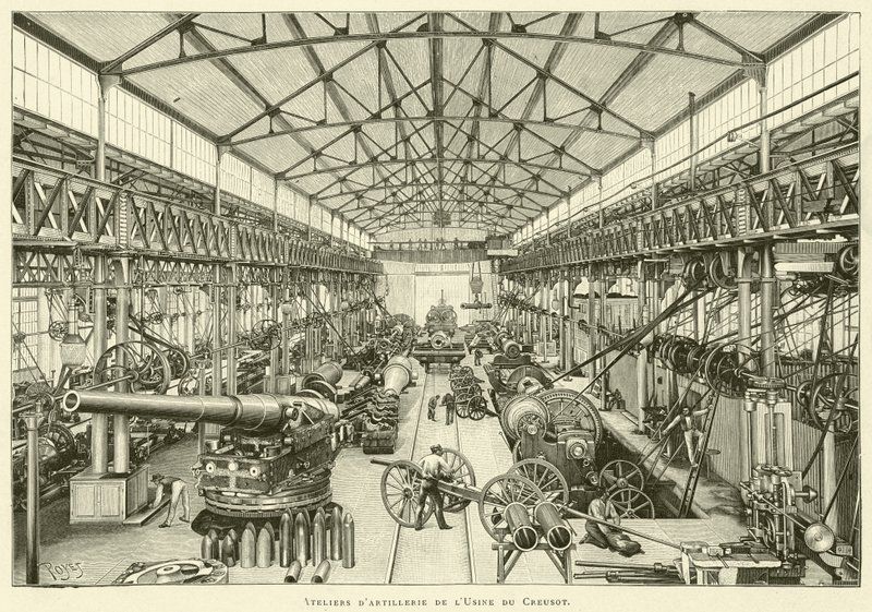 Talleres de artillería de la Fábrica de Creusot de French School