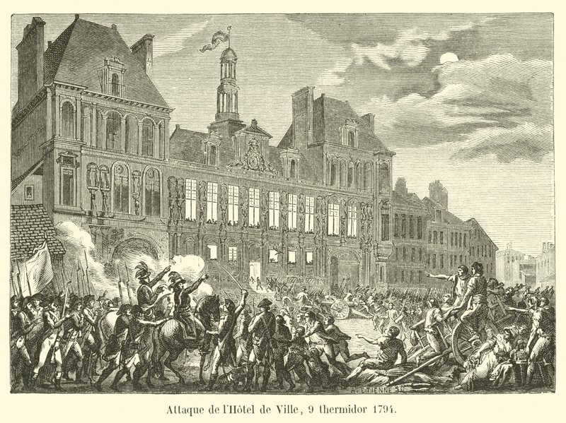 Ataque al Hôtel de Ville, 9 de termidor de 1794 de French School