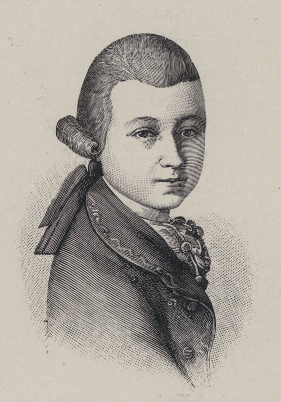 Compositor austriaco Wolfgang Amadeus Mozart a la edad de catorce años de French School