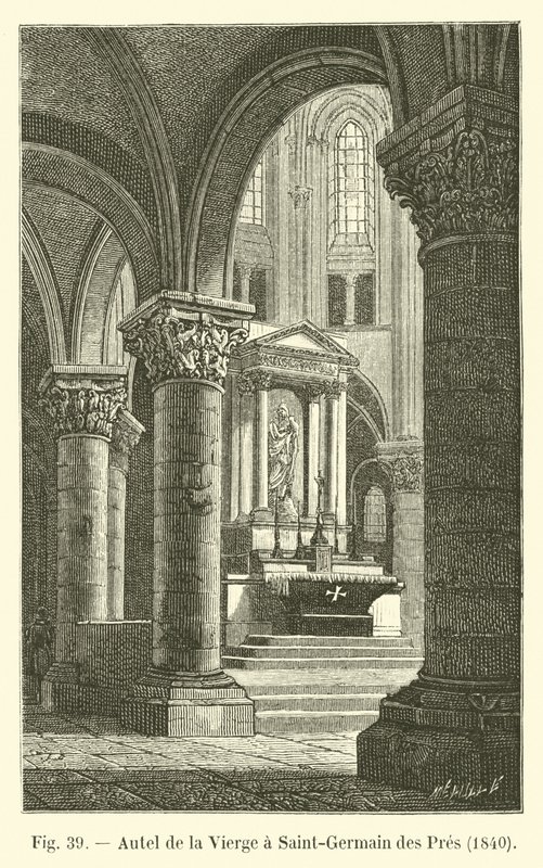 Altar de la Virgen en Saint-Germain des Prés, 1840 de French School