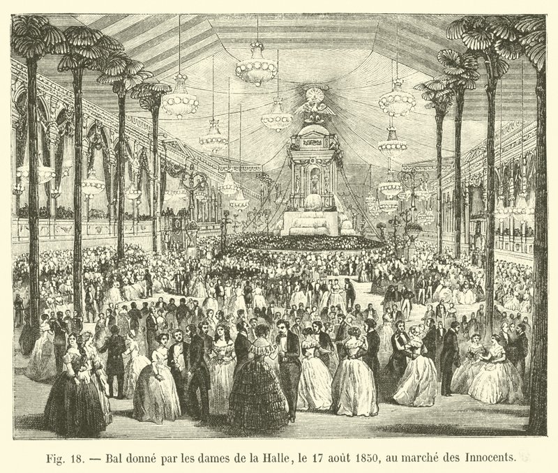 Baile dado por las damas de la Halle, el 17 de agosto de 1850, en el mercado de los Inocentes de French School