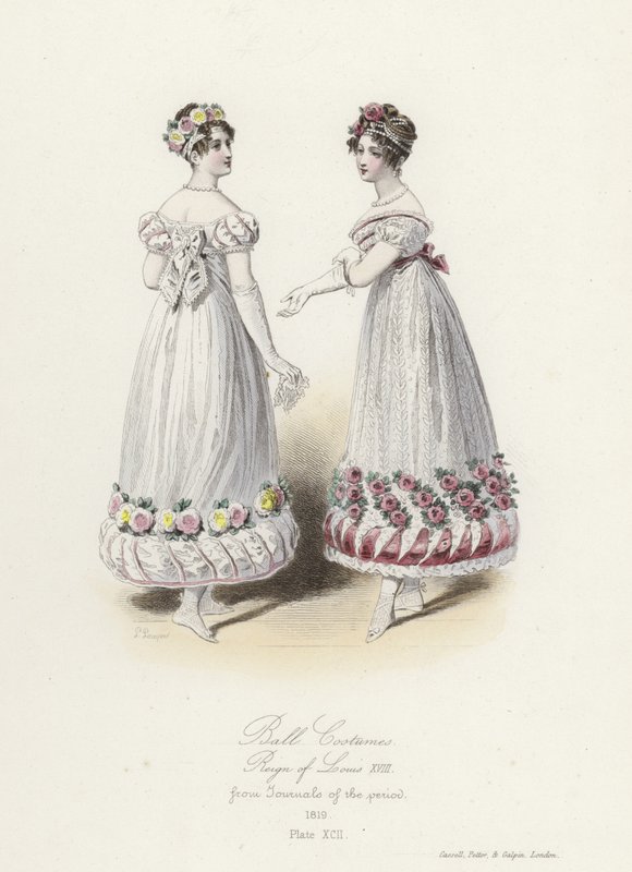 Trajes de baile, reinado de Luis XVIII de French School