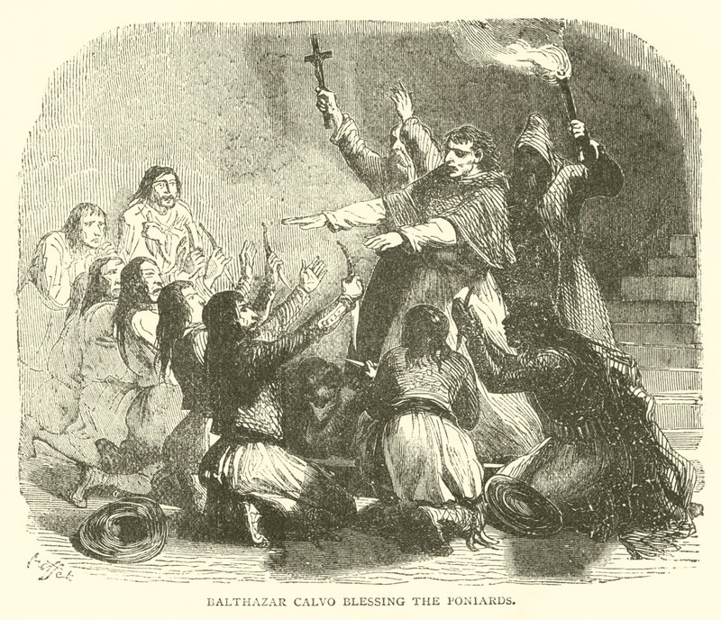 Balthazar Calvo bendiciendo los puñales de French School