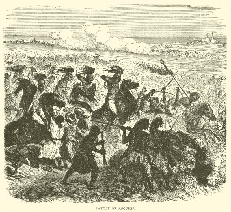 Batalla de Aboukir (grabado) de French School