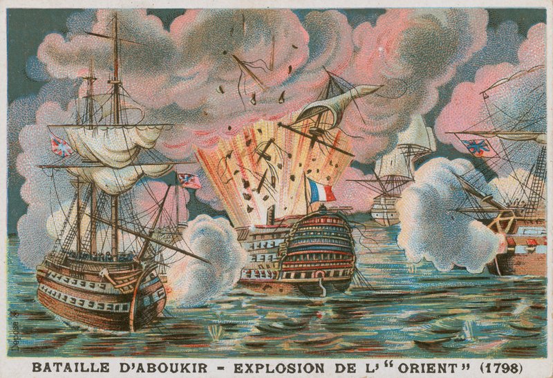Batalla de la Bahía de Abukir, 1798 de French School