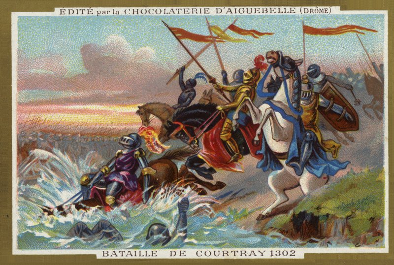 Batalla de Courtrai en 1302 de French School