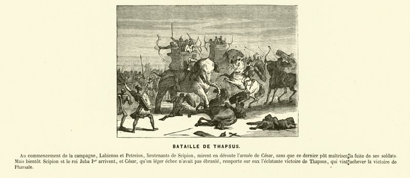Batalla de Tapso, África del Norte, Guerra Civil de César, 46 a.C. de French School
