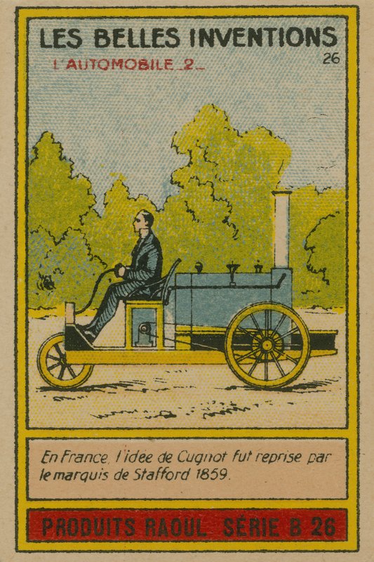 Tarjeta de inventos hermosos, automóvil de French School