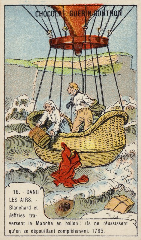 Blanchard y Jeffries realizan el primer vuelo exitoso en globo a través del Canal de la Mancha de French School