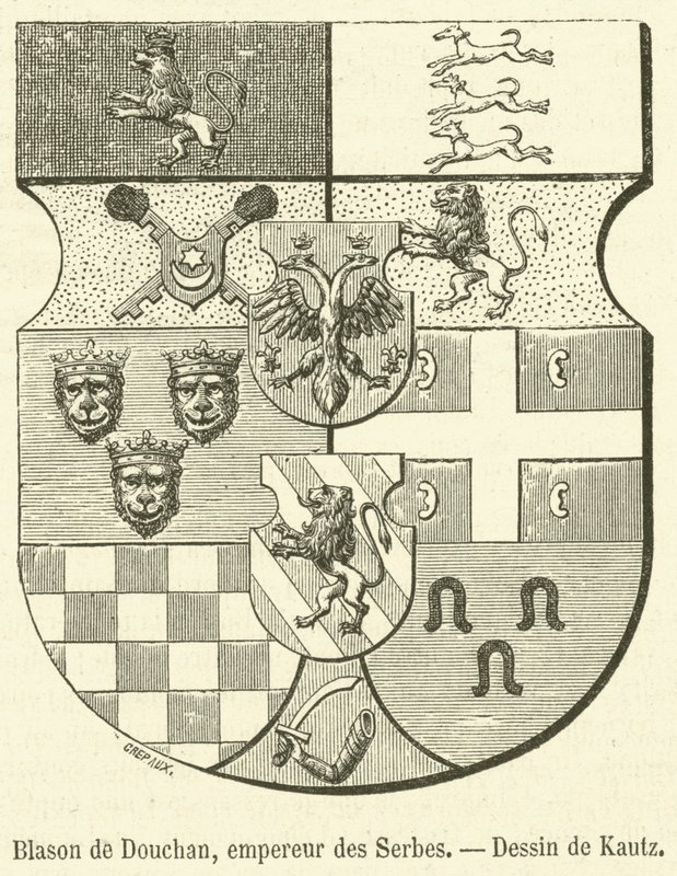 Blasón de Douchan, emperador de los Serbios de French School