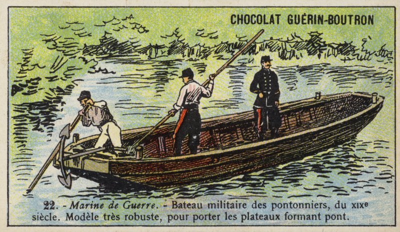Barco de constructores de puentes militares franceses de French School
