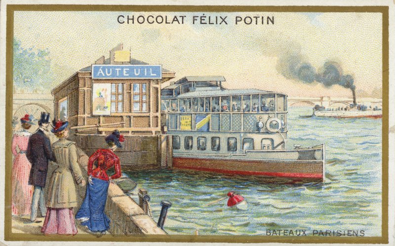 Barcos en el río Sena, París de French School