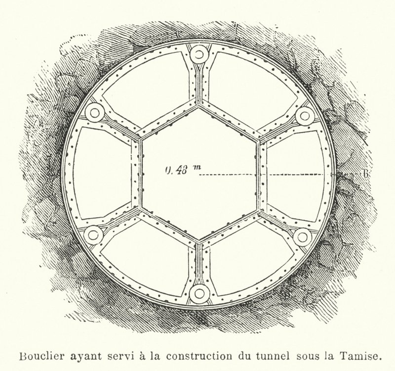 Escudo utilizado en la construcción del túnel bajo el Támesis de French School