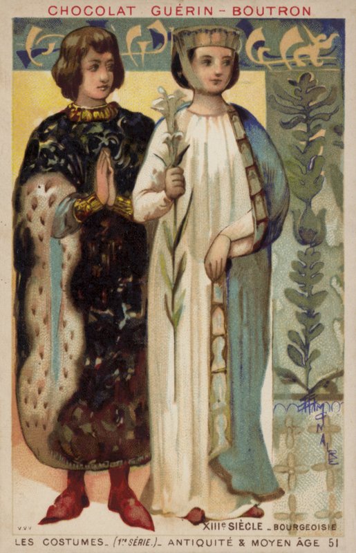 Traje burgués, siglo XIII de French School