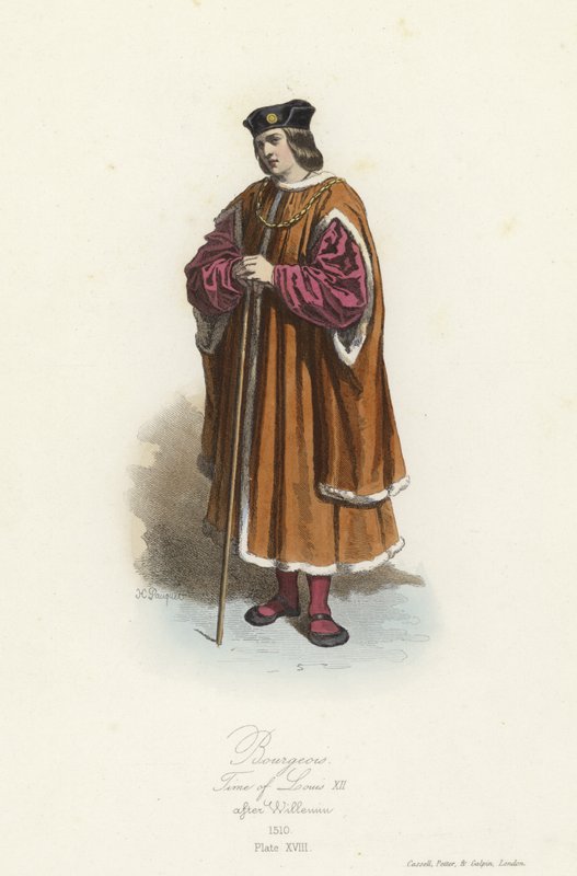 Traje burgués, reinado de Luis XII de Francia de French School