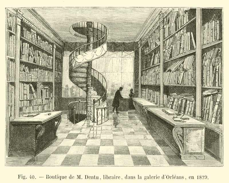 Tienda de M. Dentu, librero, en la galería de Orleans, en 1829 de French School