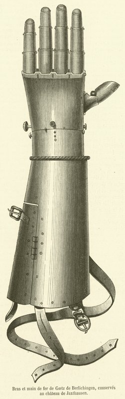 Brazo y mano de hierro de Goetz de Berlichingen, conservados en el castillo de Jaxthausen de French School