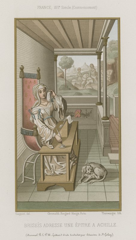 Briseida envía una epístola a Aquiles de French School