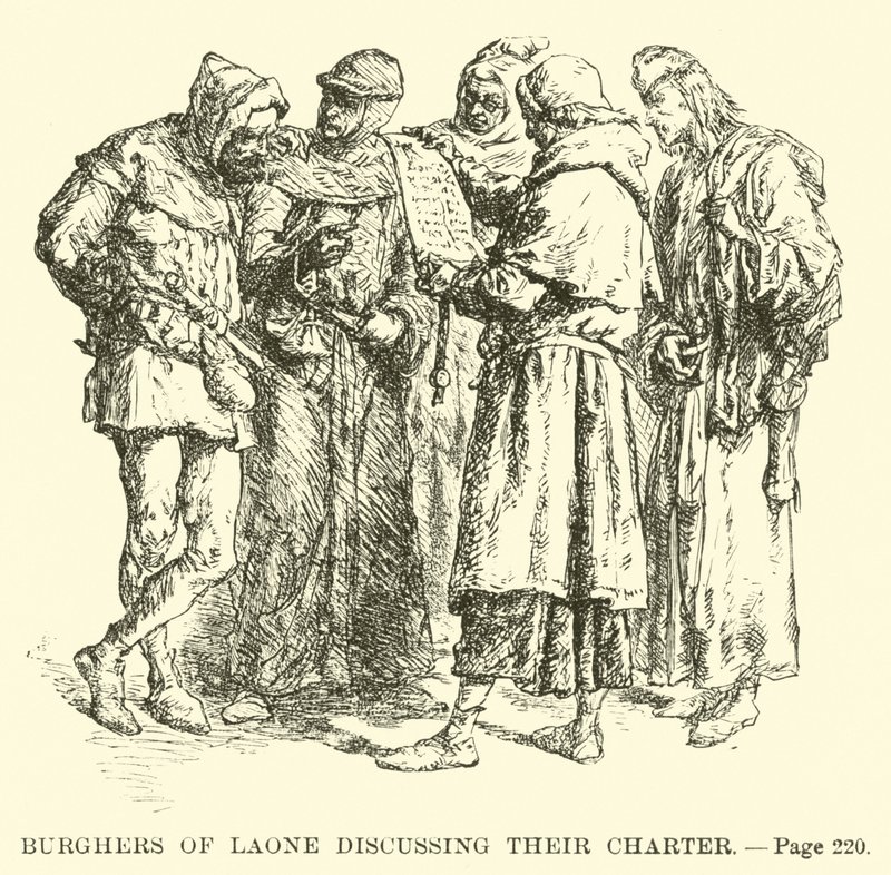Burgueses de Laon discutiendo su carta de French School