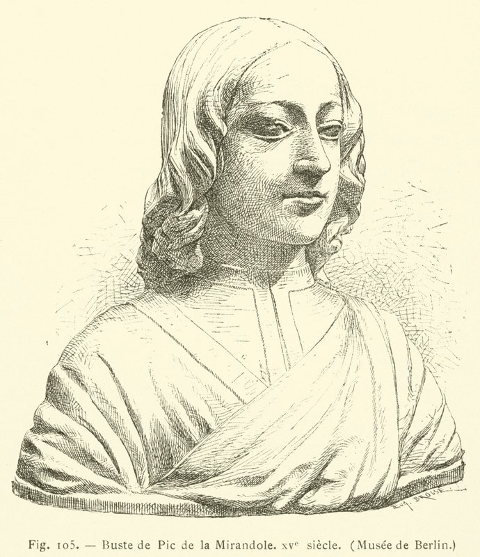 Busto de Pico de la Mirandola, siglo XV, Museo de Berlín de French School