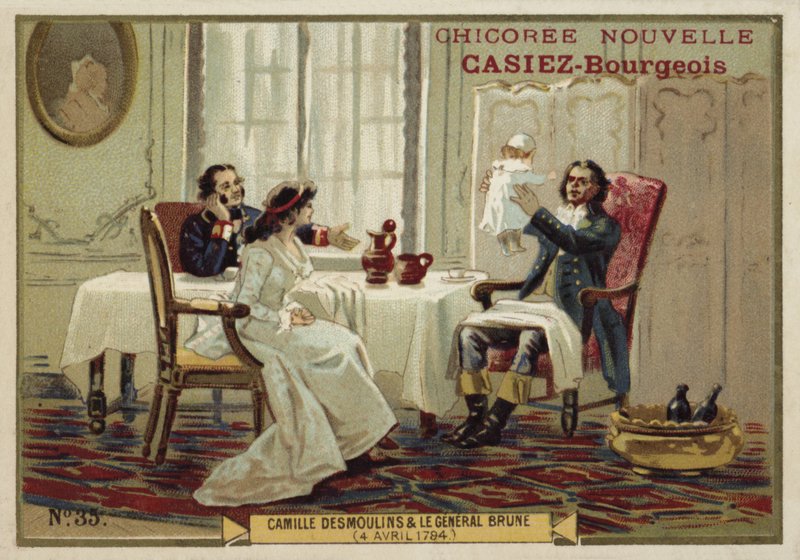 Camille Desmoulins y el General Brune, Revolución Francesa, 4 de abril de 1794 de French School