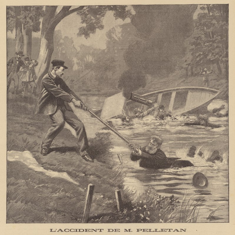 Accidente de Camille Pelletan (litografía) de French School