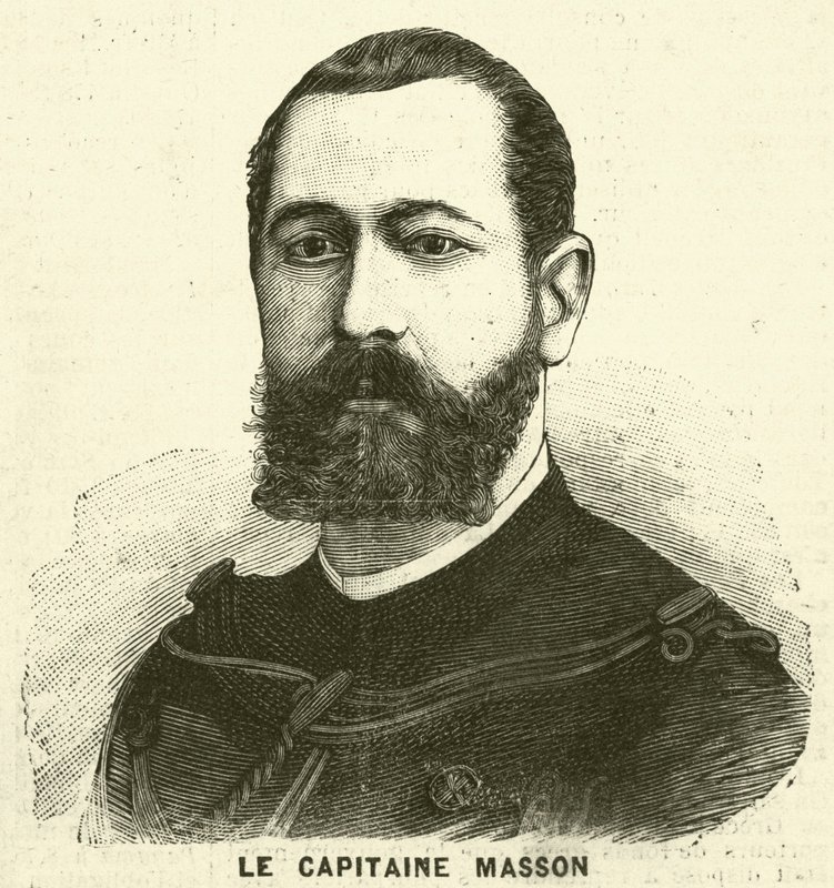 Capitán Pierre Masson, soldado y explorador francés (grabado) de French School