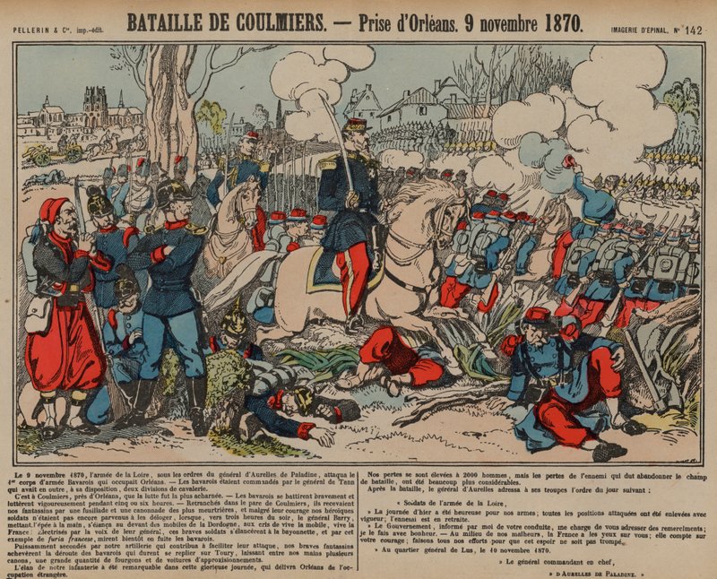 Captura de Orleans por los franceses después de la Batalla de Coulmiers, Guerra Franco-Prusiana, 9 de noviembre de 1870 de French School