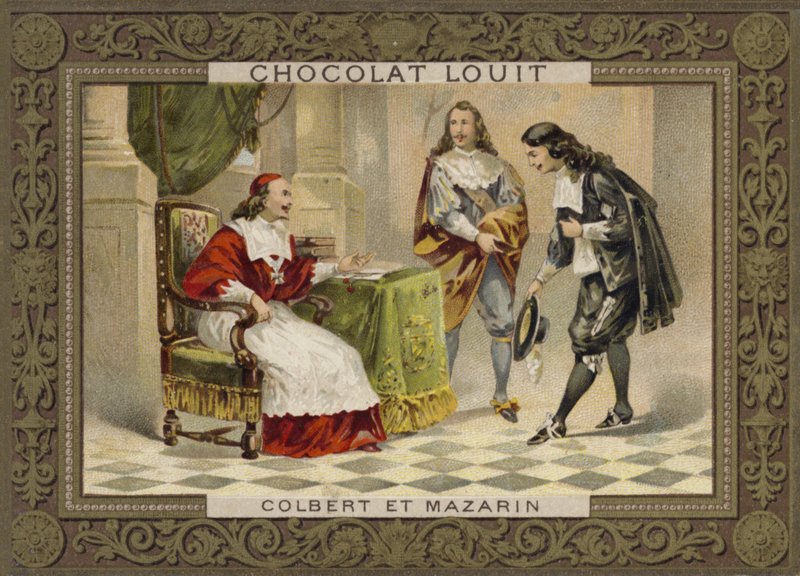 El cardenal Mazarino y Jean-Baptiste Colbert, estadistas franceses, siglo XVII de French School