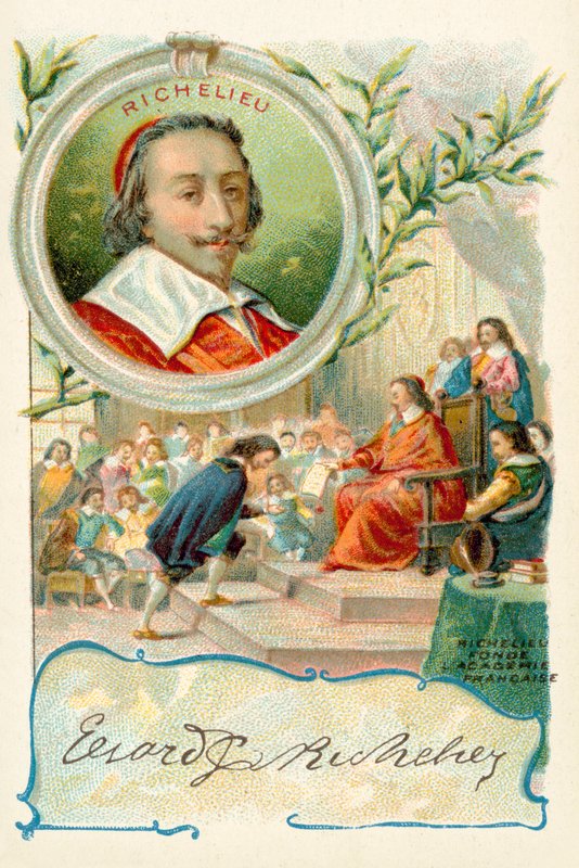 Cardenal Richelieu fundando la Academia Francesa de French School