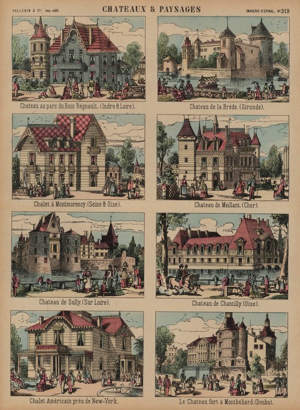 Castillos y paisajes de French School