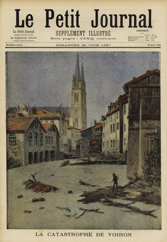 Inundaciones catastróficas en Voiron, Francia, 1897 de French School