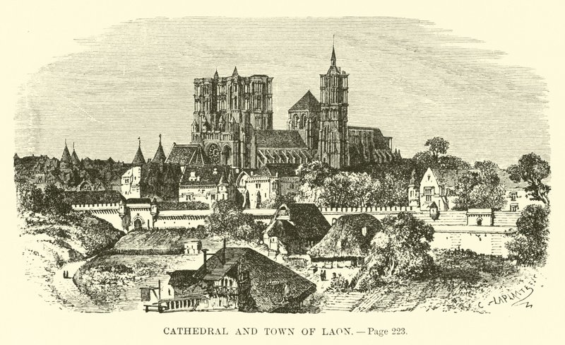 Catedral y ciudad de Laon de French School
