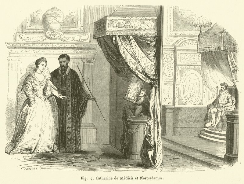 Catalina de Médicis y Nostradamus de French School