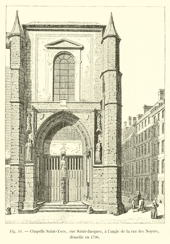 Capilla Saint-Yves, rue Saint-Jacques, en la esquina de la rue des Noyers, demolida en 1796 de French School