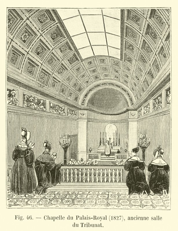 Capilla del Palais-Royal, 1827, antigua sala del Tribunado de French School