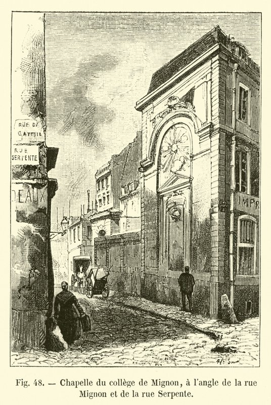 Capilla del colegio de Mignon, en la esquina de la rue Mignon y la rue Serpente de French School
