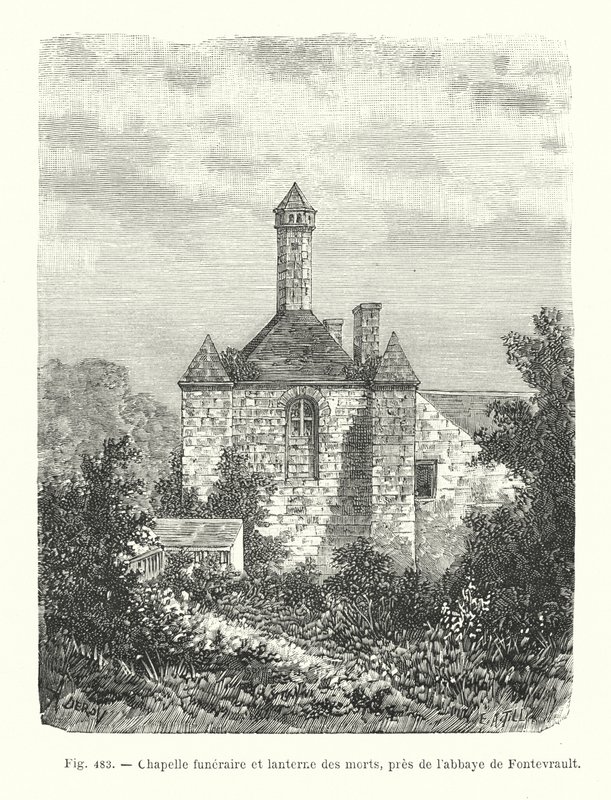 Capilla Funeraria y Linterna de los Muertos, Cerca de la Abadía de Fontevrault de French School