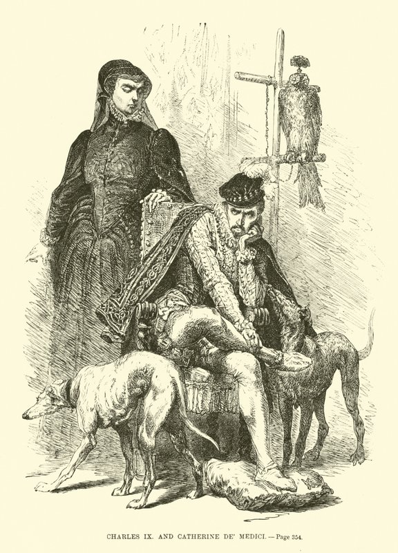 Carlos IX y Catalina de Médici de French School