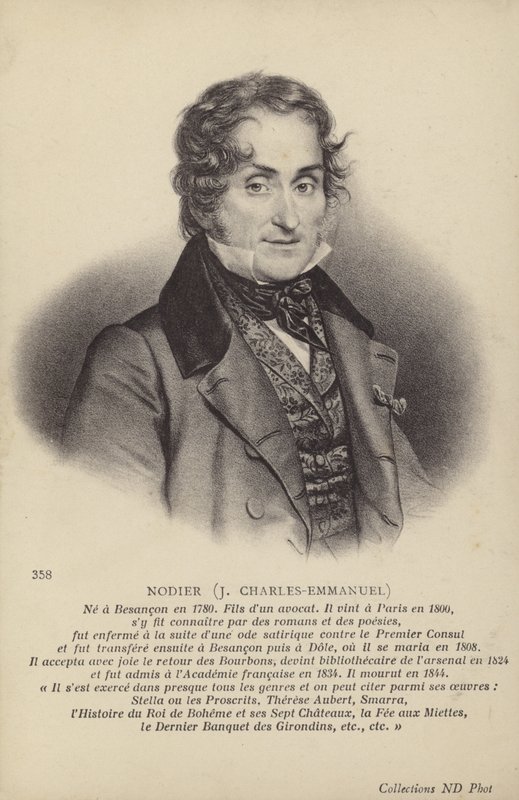 Charles Nodier (1780-1844), novelista y cuentista francés (litografía) de French School