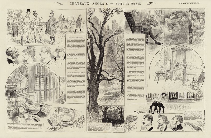 Castillos ingleses, Notas de viaje (grabado) de French School
