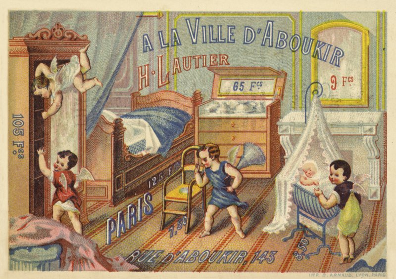 Dormitorio infantil, con cupidos de French School
