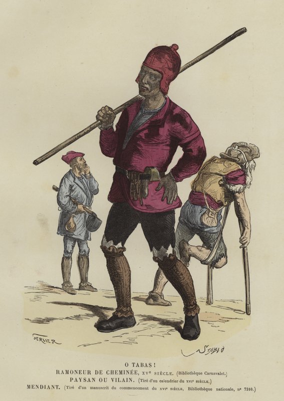 Deshollinador, campesino y mendigo, siglo XV de French School