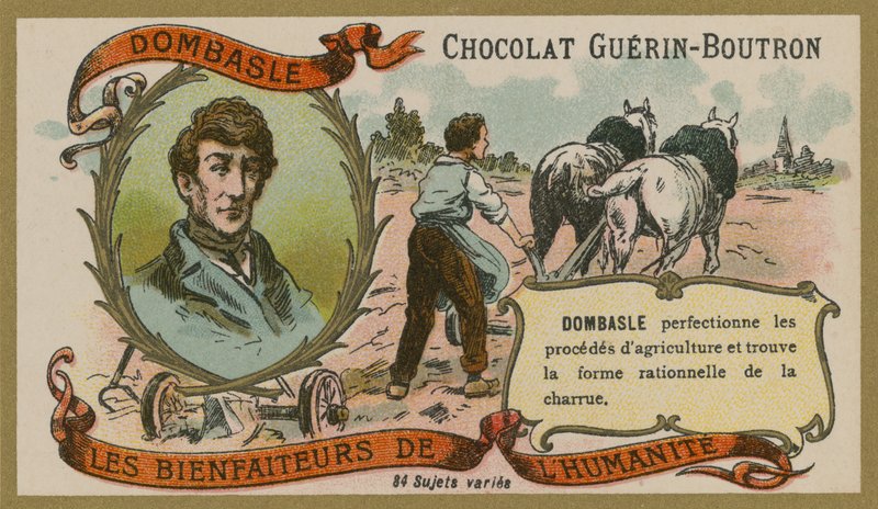 Tarjeta comercial de Chocolat Guerin-Boutron, Christophe Mathieu de Dombasle de French School