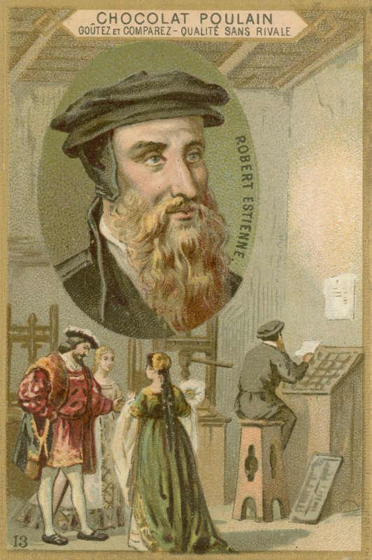 Tarjeta comercial de Chocolat Poulain, Robert Estienne de French School