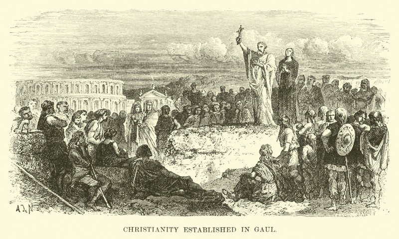 El cristianismo establecido en la Galia de French School
