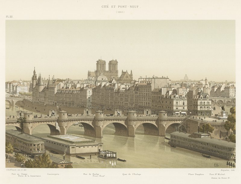La Cité y el Pont-Neuf, 1840 de French School